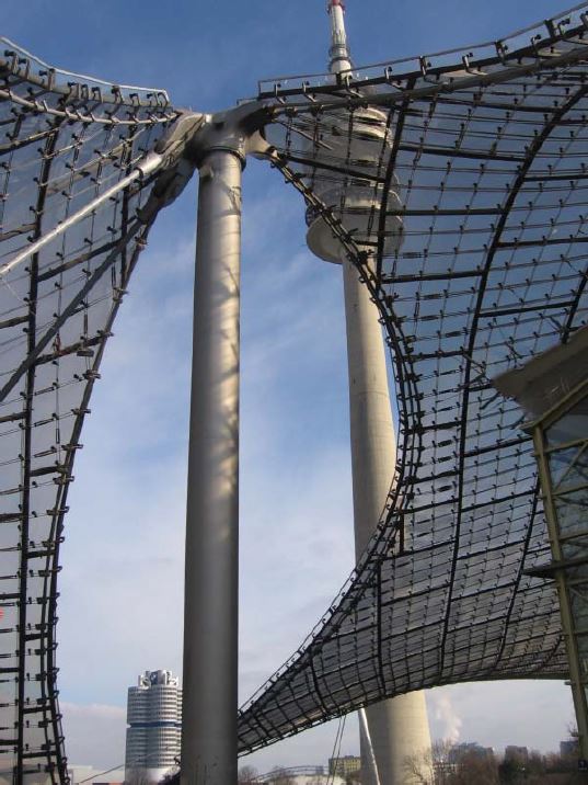 Pavellons annexos a l'estadi, en el Parc Olímpic de Munic. 