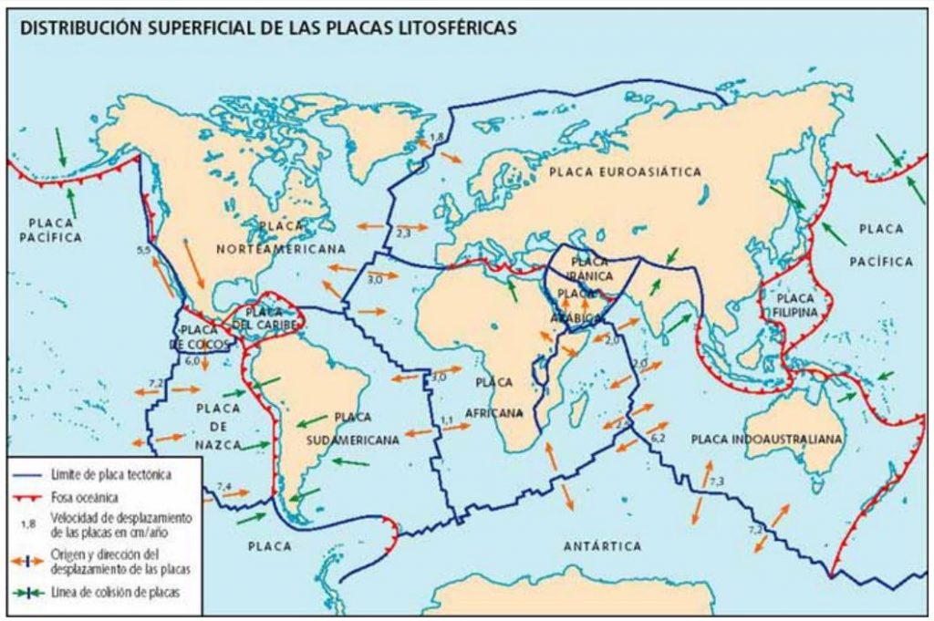 Mapa de les plaques tectòniques